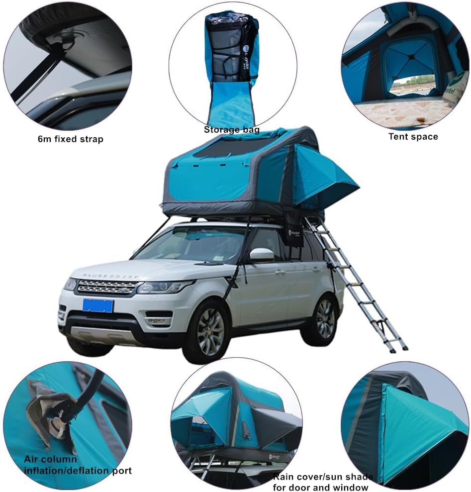 Waterproof Portable Inflatable Car Roof Top Tent Camping Tent with Skylight for Family Outdoor Camping Fishing