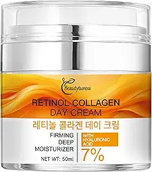 Creme facial Retinol com colágeno e ácido hialurônico – Hidratante hidratante diurno e noturno para firmeza da pele visível e textura suave, linhas finas, para todos os tipos de pele