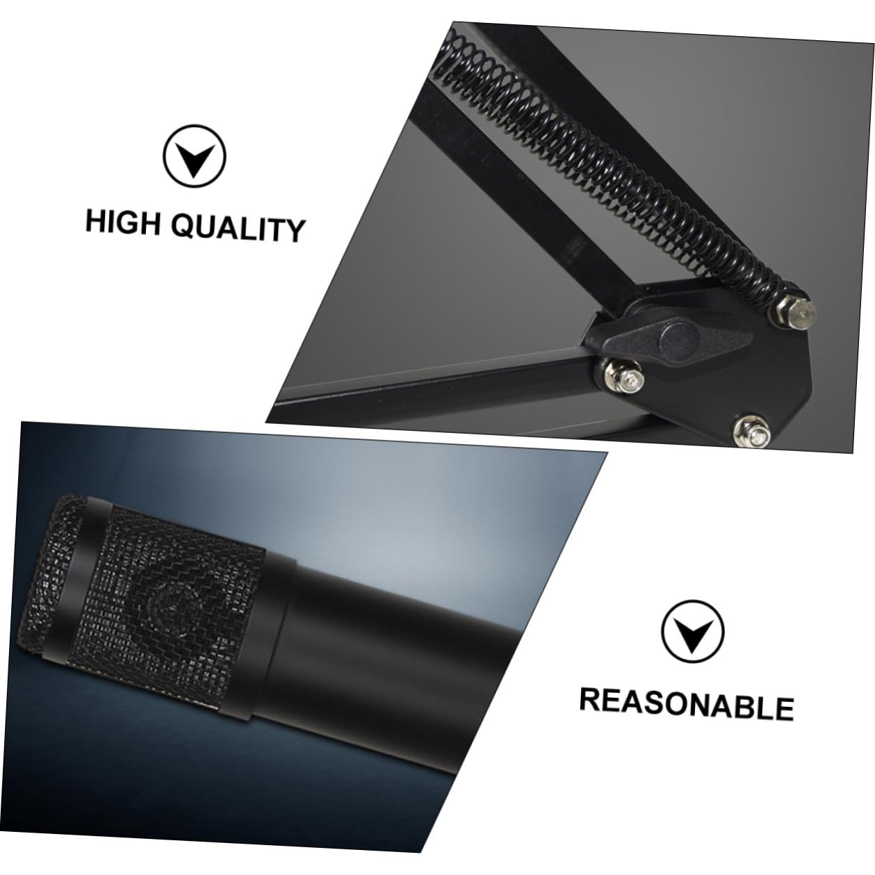 Kisangel Microfono Condensatore USB per Registrazione Prestazioni Professionali, Corpo in Lega di Alluminio Nero, per Ambienti di Registrazione e Controllo Vocale