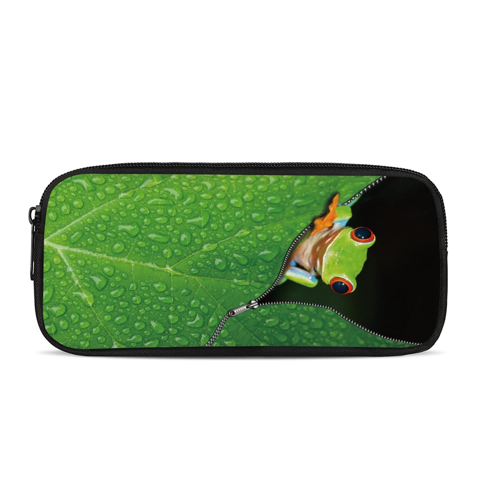 Kuiaobaty Kids Children Pencil Case Funny Tree Frog School Pencil Pouch, Green Boys Girls Stationary Bag Animal Pen Box — image 1