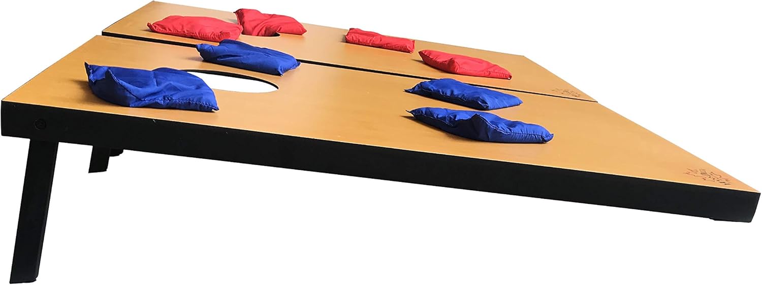 HAN'S DELTA Professional Cornhole Set - Includes 2 Boards and 8 Bean Toss Bags - Choose Between Regulation 4’x2’ or Tailgate 3’x2’ Game Boards