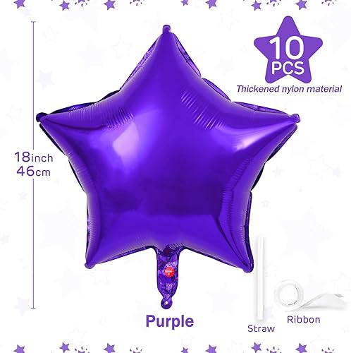 Miniatura 86 de Globos de estrella rosa de 18 pulgadas, 10 unidades de globos metálicos de aluminio de helio de Mylar en forma de estrella rosa caramelo para Globos