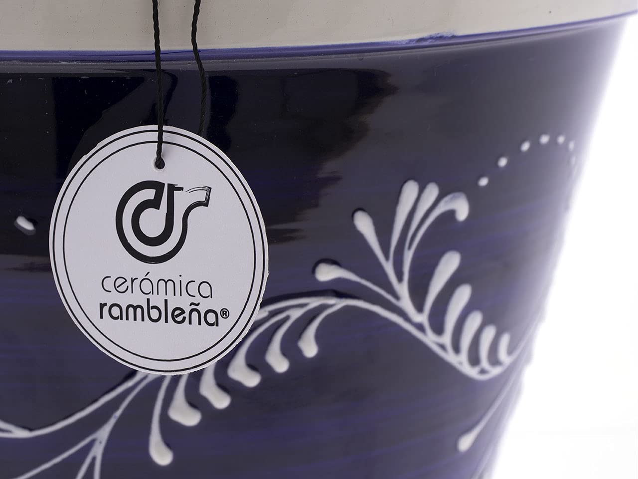 Jardinière en céramique pour plantes grimpantes - Pots décoratifs en céramique - Pots extérieurs - Patio Andaluz - Décoration 100 % faite à la main - 20 x 20 x 17 cm