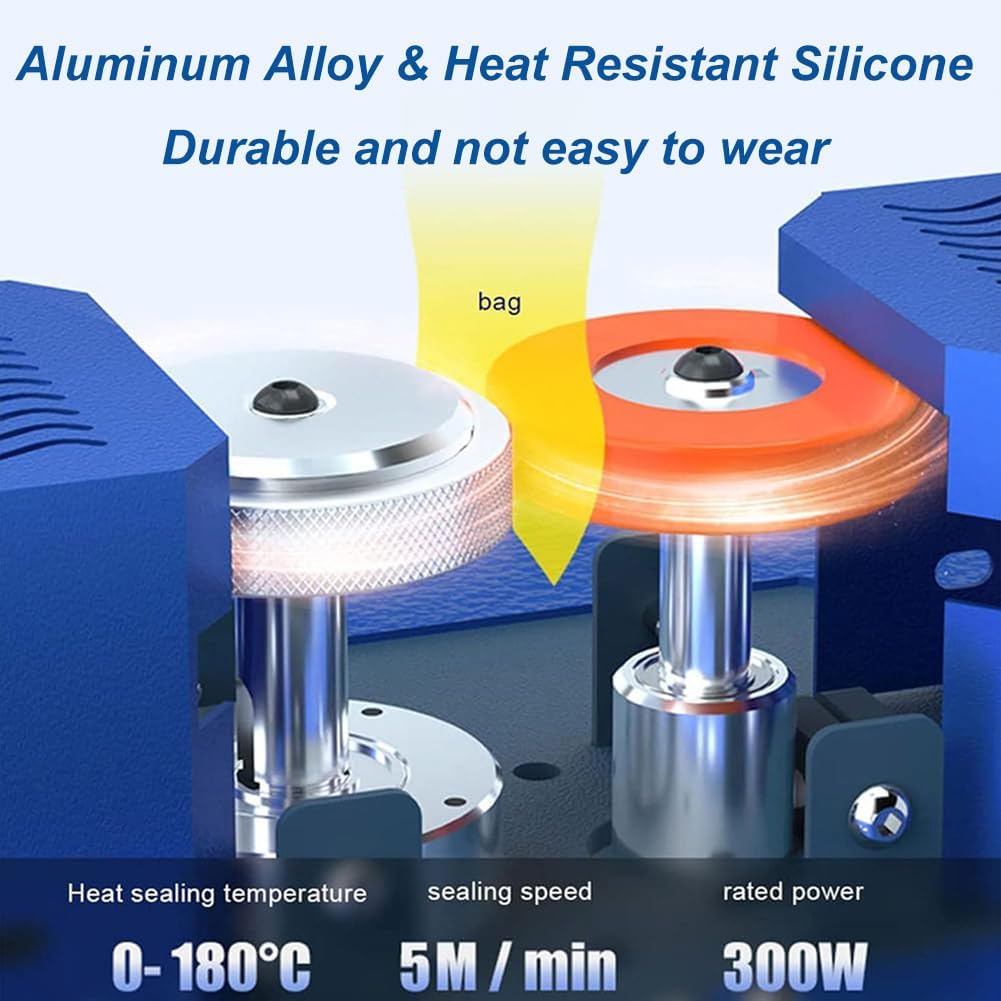 Sellador Al Vacío De Acero Inoxidable, Máquina Automática De Sellado Térmico De Bolsas De Plástico De 300 W, Máquina Automática De Envasado De Alimentos De 5 M/min, Control De Temperatura 0~200 ℃