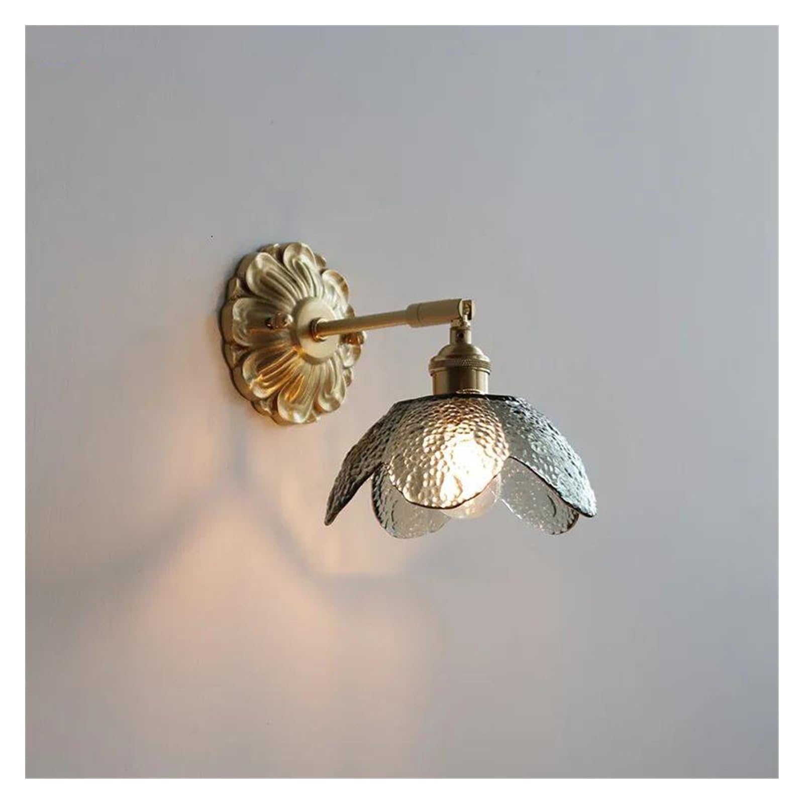 ZTCHSENZT Wall Sconces, Glass LED Wall Light Sconce Copper Arm Adjustable Bedroom Living Room Stair Beside Lamp Applique Murale Wandlamp,A