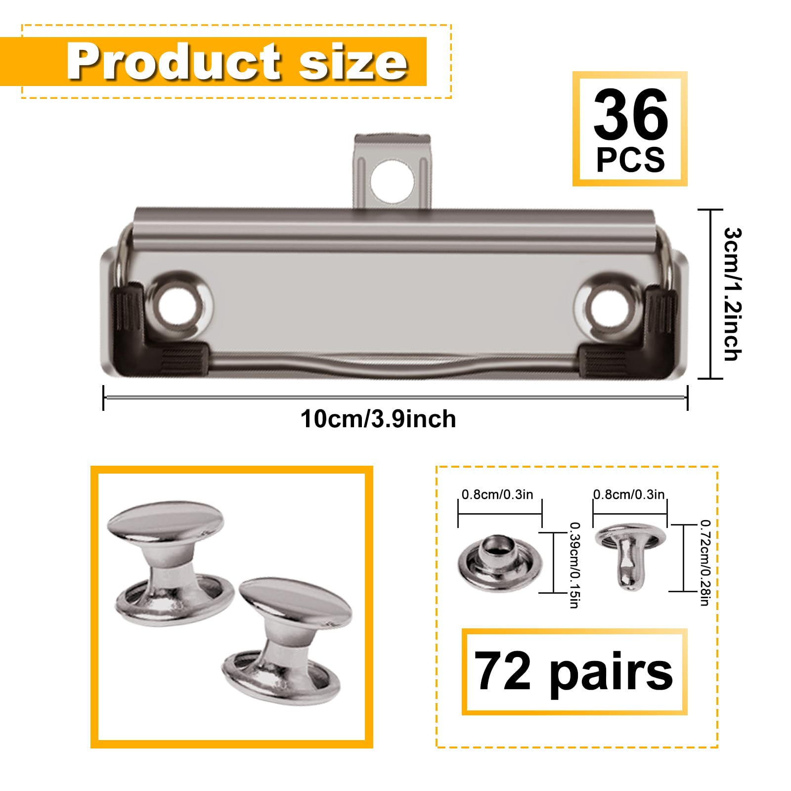 Amazon.com : SBYURE 36 Pack Clipboard Clips 4 inch Clipboard