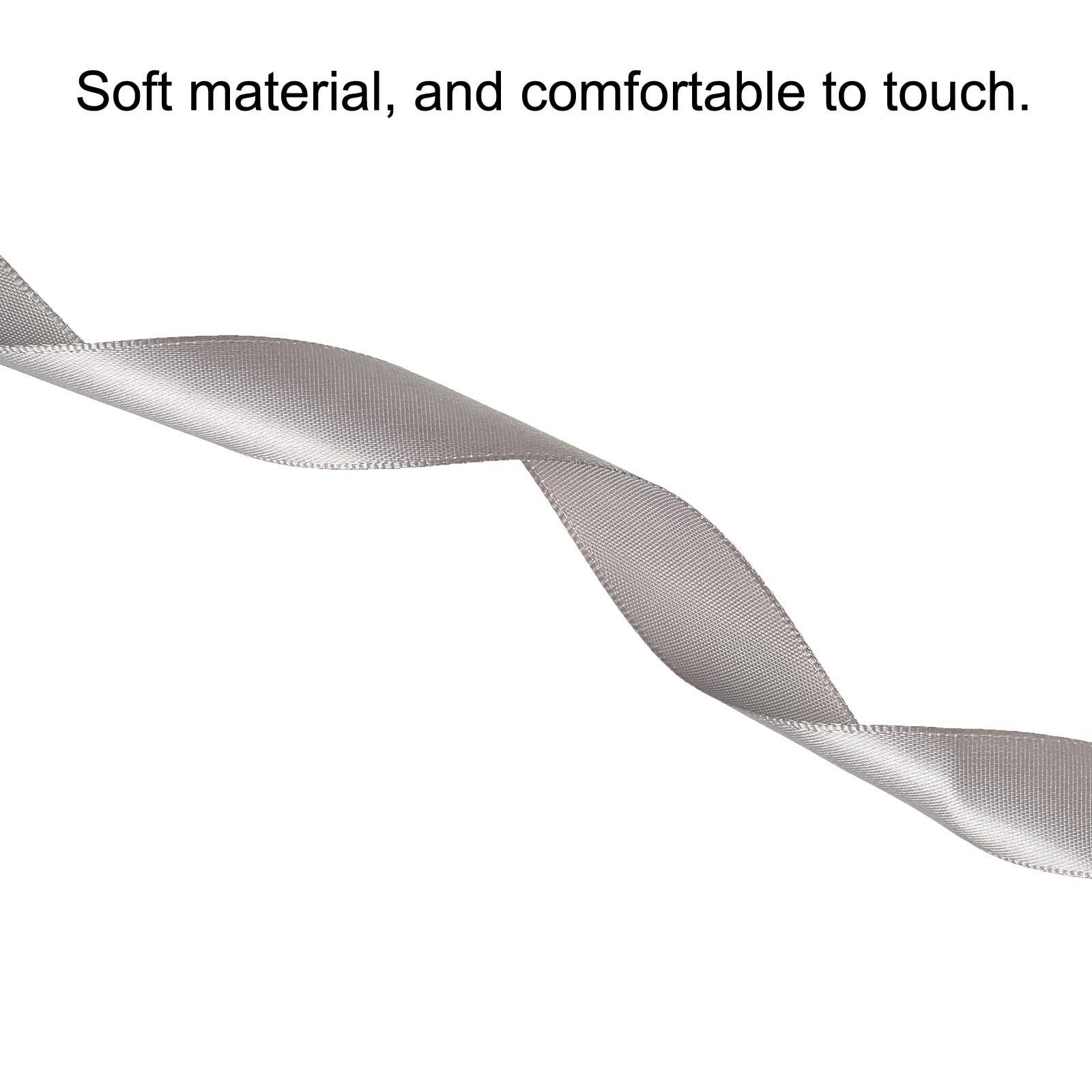 PATIKIL 0.79 Inch Wide 100 Yards Satin Ribbon, Solid Crafts Roll for Party Home DIY Wrapping Decoration Silver Tone - Image 3