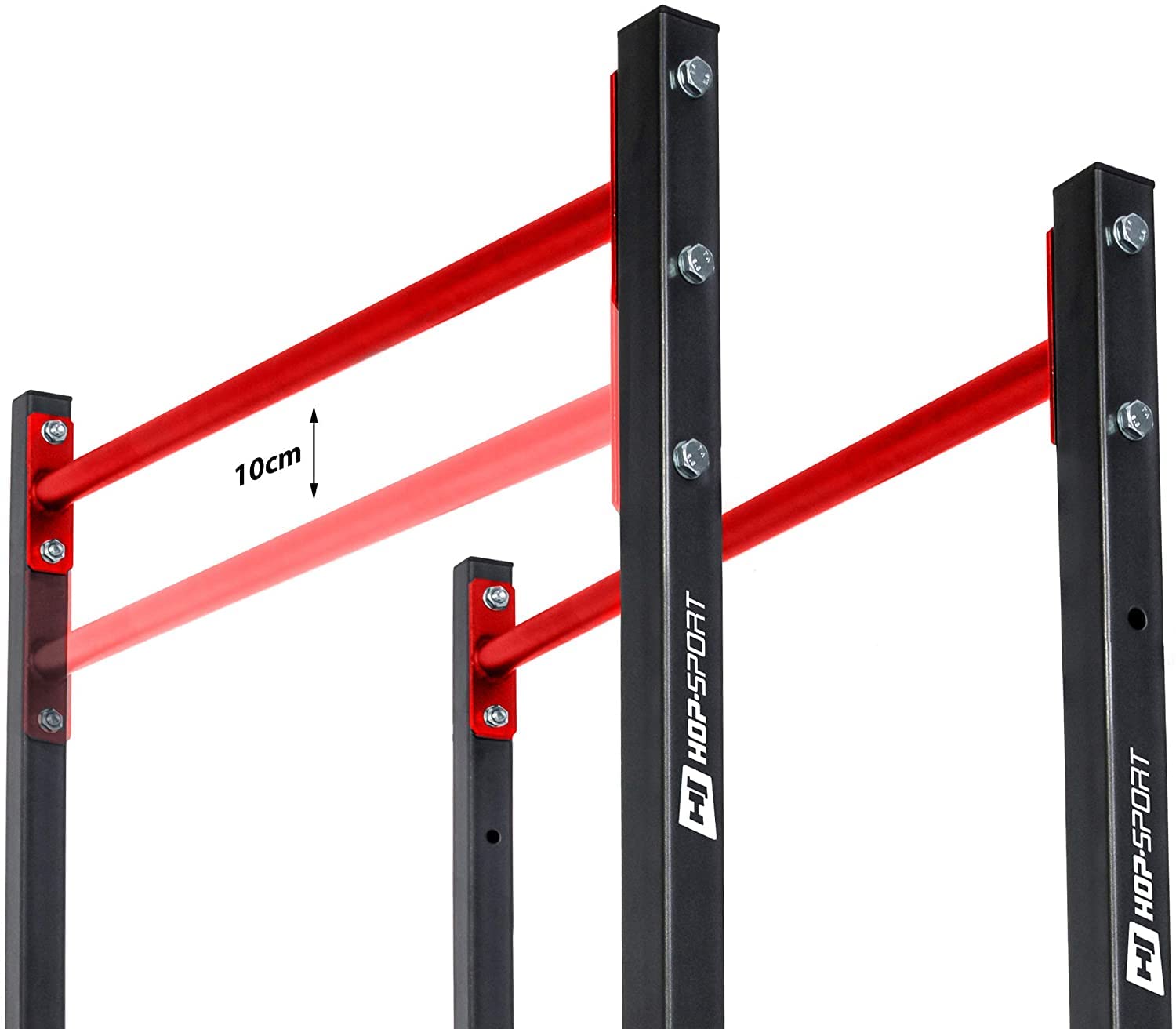 HOP-SPORT® Barres de dips avec Gants d'entraînement HS-1001K, Barres parallèles Musculation pour entraînements au Poids de Corps