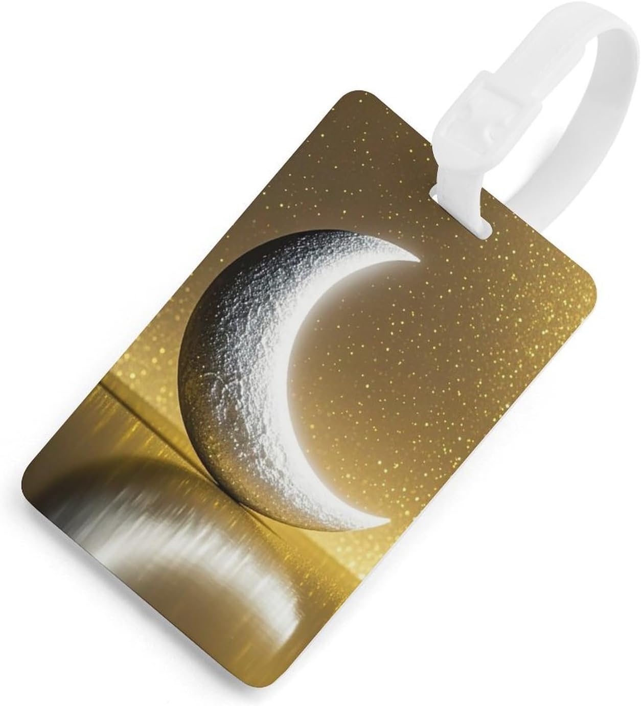 Crescent Moon Luggage Tag with Name ID Card for Suitcase