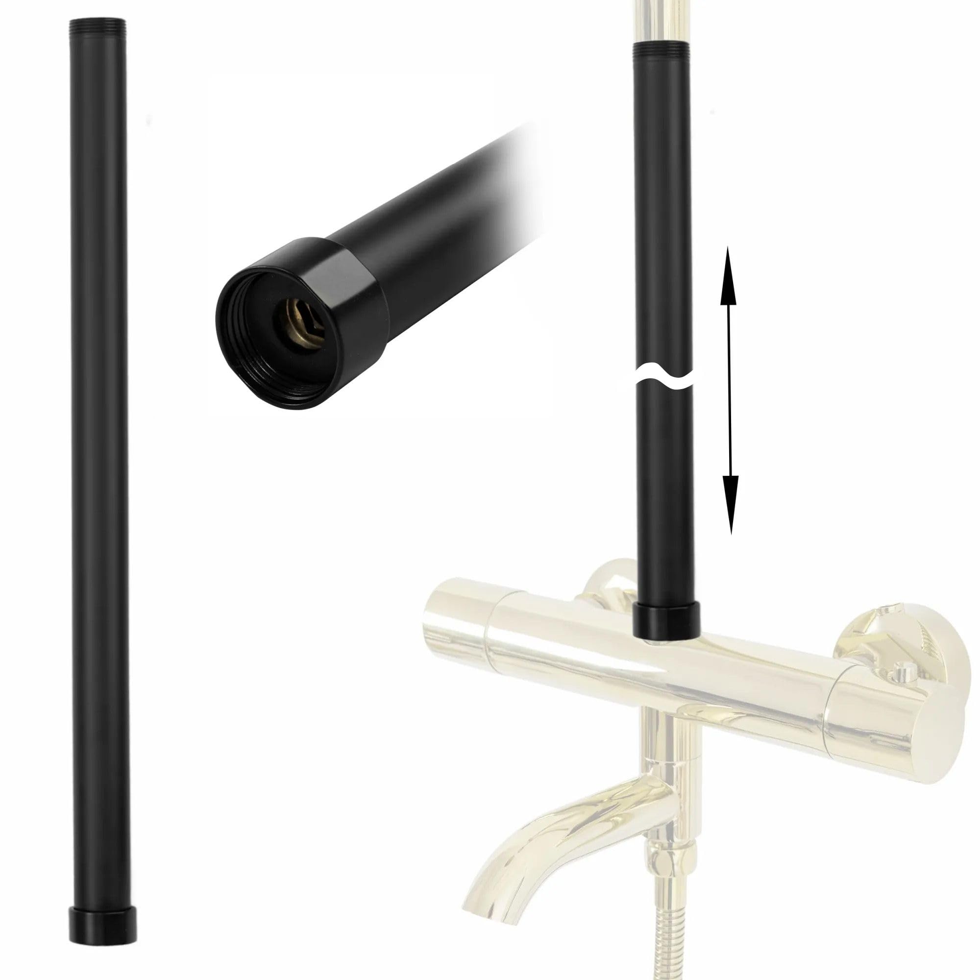 Rallonge pour kit de bain-douche Rea noir mat 50cm de long