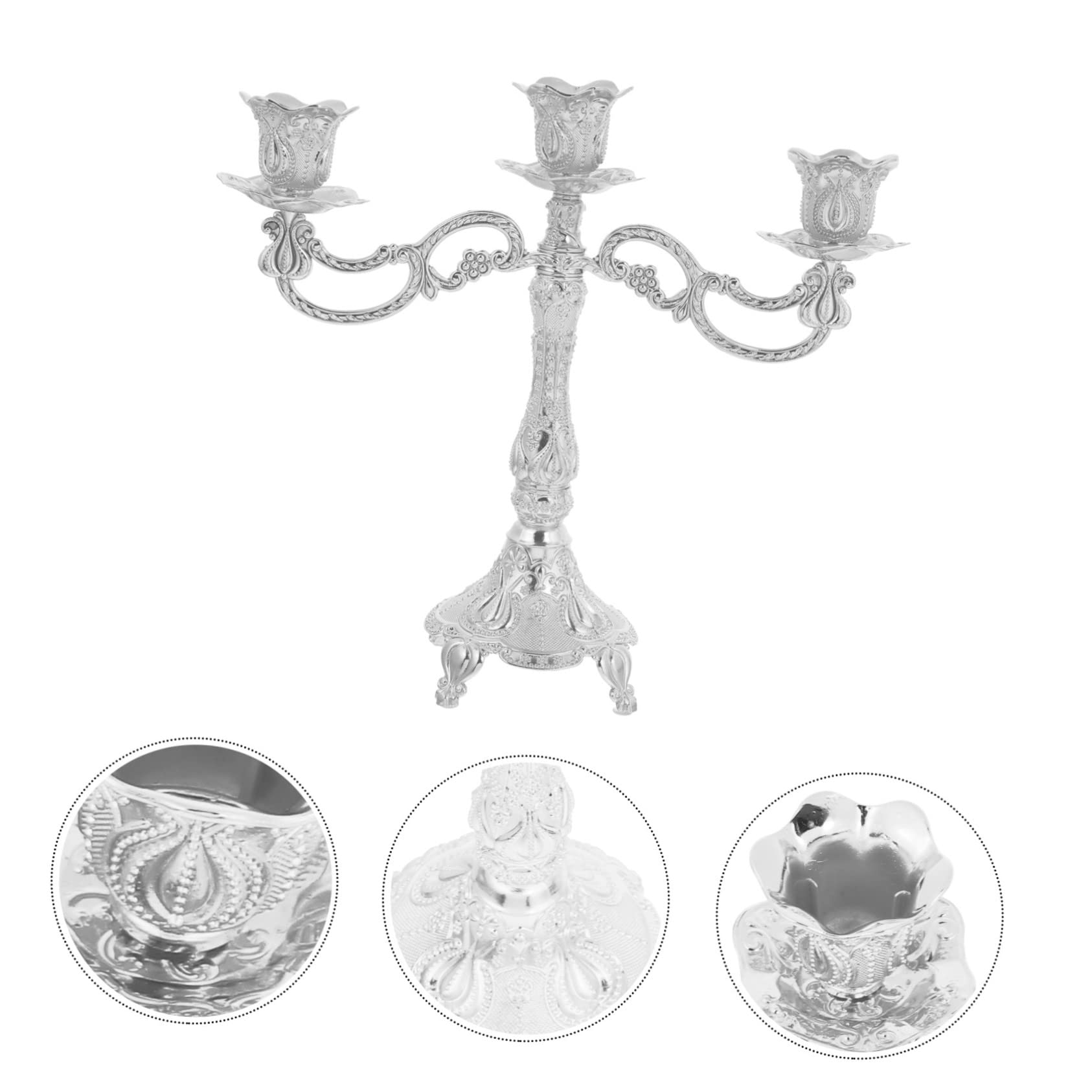 Candeliere, 1 pz candeliere 3 Bracci candelabro in Metallo portacandele Decorativo portacandele Decorativo mensola Tavolo Rustico Decorazione Matrimonio Candela pilastro Zinco