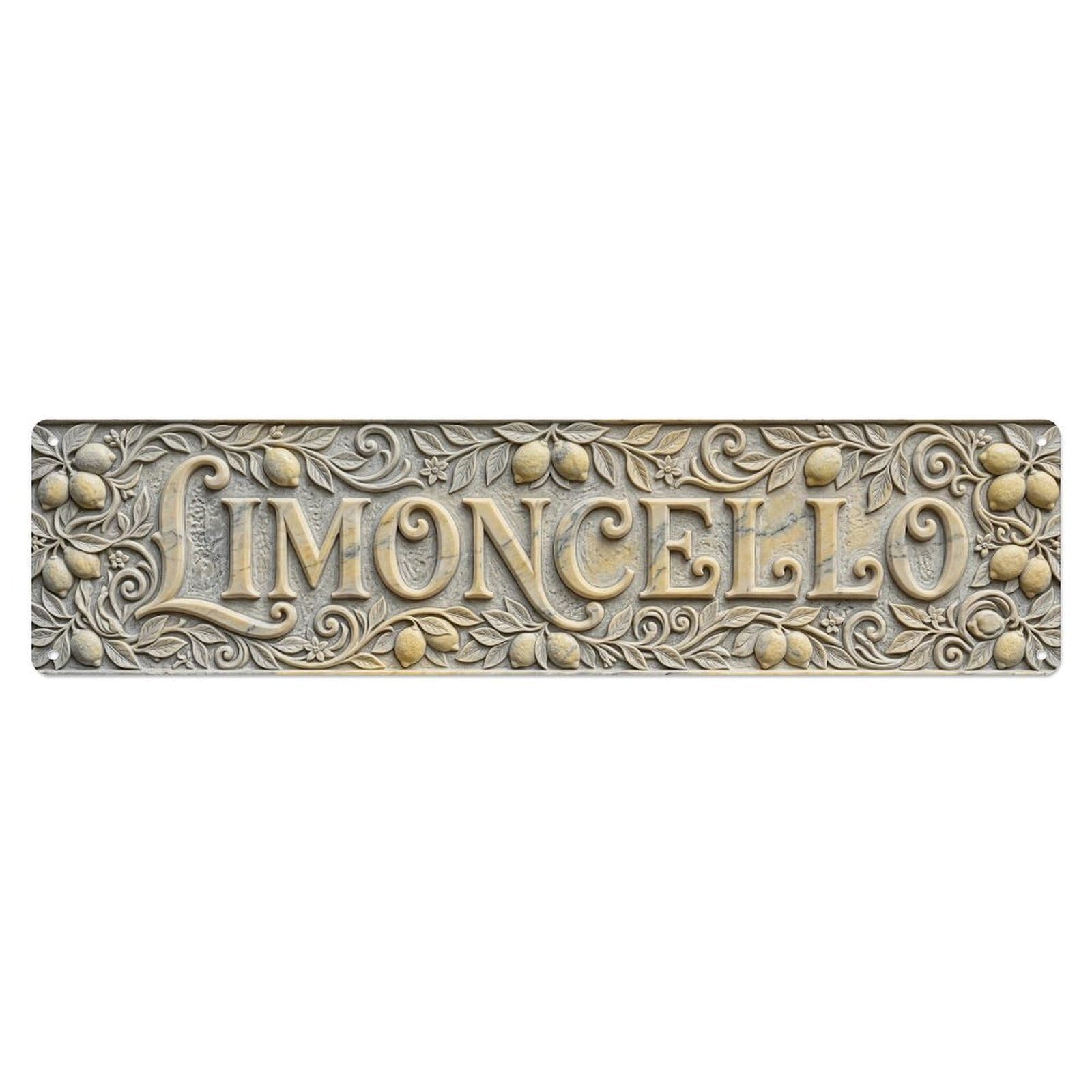 Vintage Limoncello Carved Soapstone Liqueur Metal Tin Sign Plaque Wall Decor for Cafe, Club, Garden Metal Poster 4x16Inch