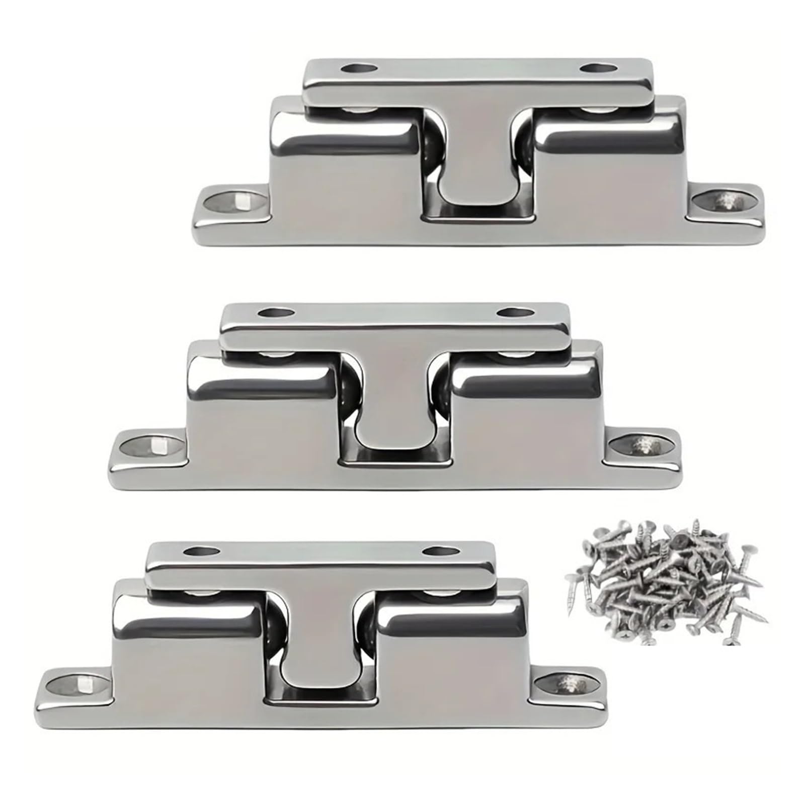 8pcs Stainless Steel Door Latch for Furniture Interlock Switch Chassis Cabinet Spring Ball Locker Adjustable Buckle for Cabinet Closet