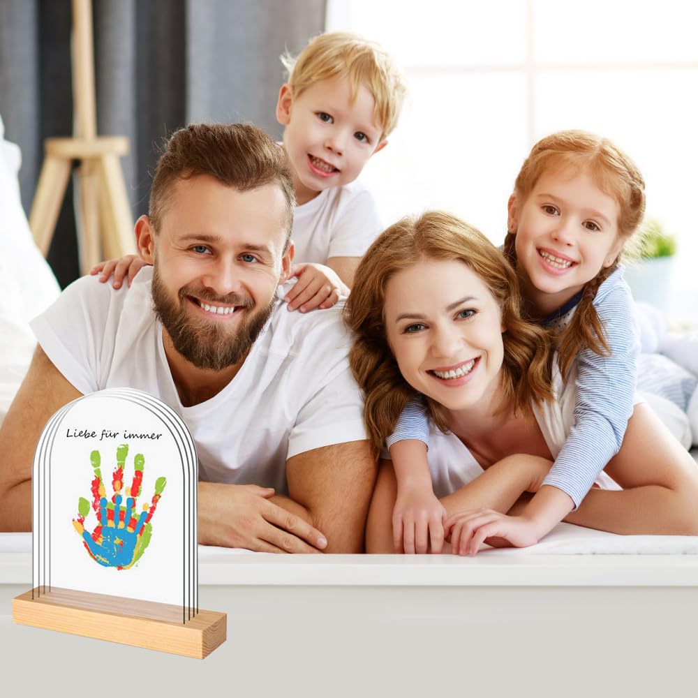 Empreinte Main Famille, Cadre Photo personnalisé pour enfants, Kit Empreinte Bebe Pour Les Anniversaires La Fête des Mères La Fête des Pères et Les Événements Familiaux