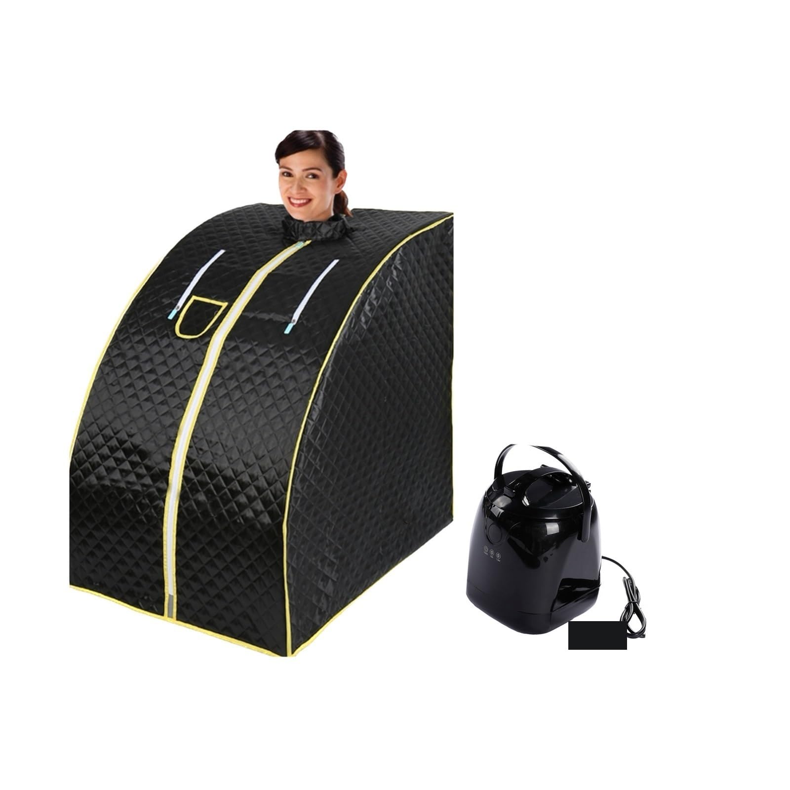 Sala neratore Portatile for Sauna a e, pentola a e da 2,0 Litri, Vasca da Bagno Dimagrante Spa, Resistente Staffa in Acciaio Inossidabile(Noir)