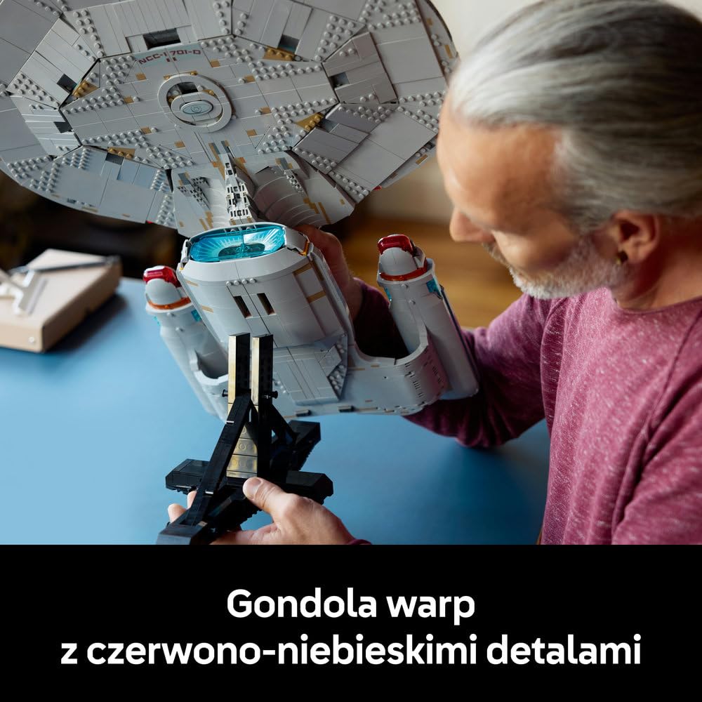 LEGO Icons Star Trek: U.S.S. Enterprise NCC-1701-D 10356 | Duży model statku kosmicznego, zestaw dla dorosłych, prezent dla fana sci-fi, dekoracja z klocków, 3600 elementów