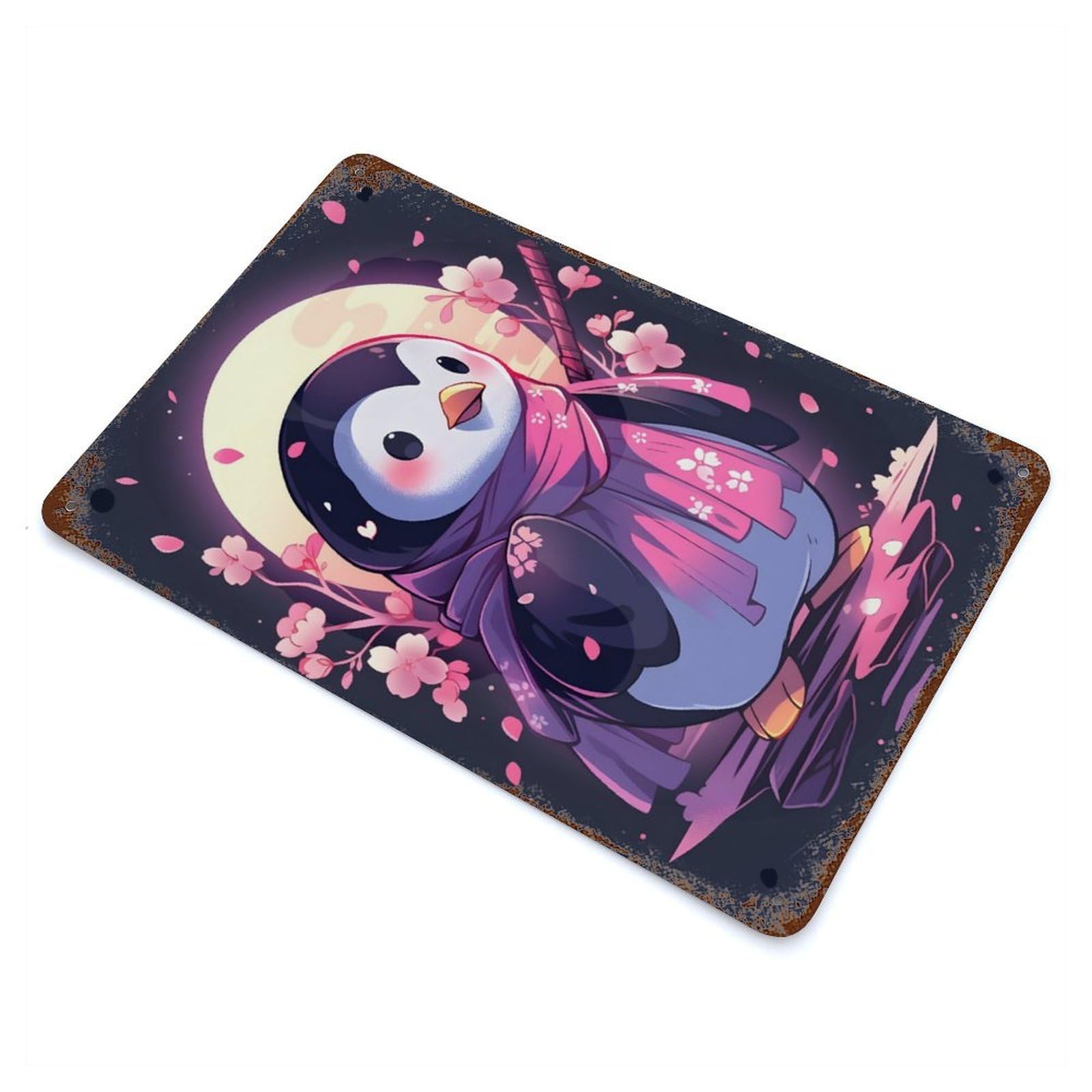 Japanese Penguin Retro Metal Sign 11.8"x7.9", Vintage Wall Decor for Garage, Pub Or Kitchen