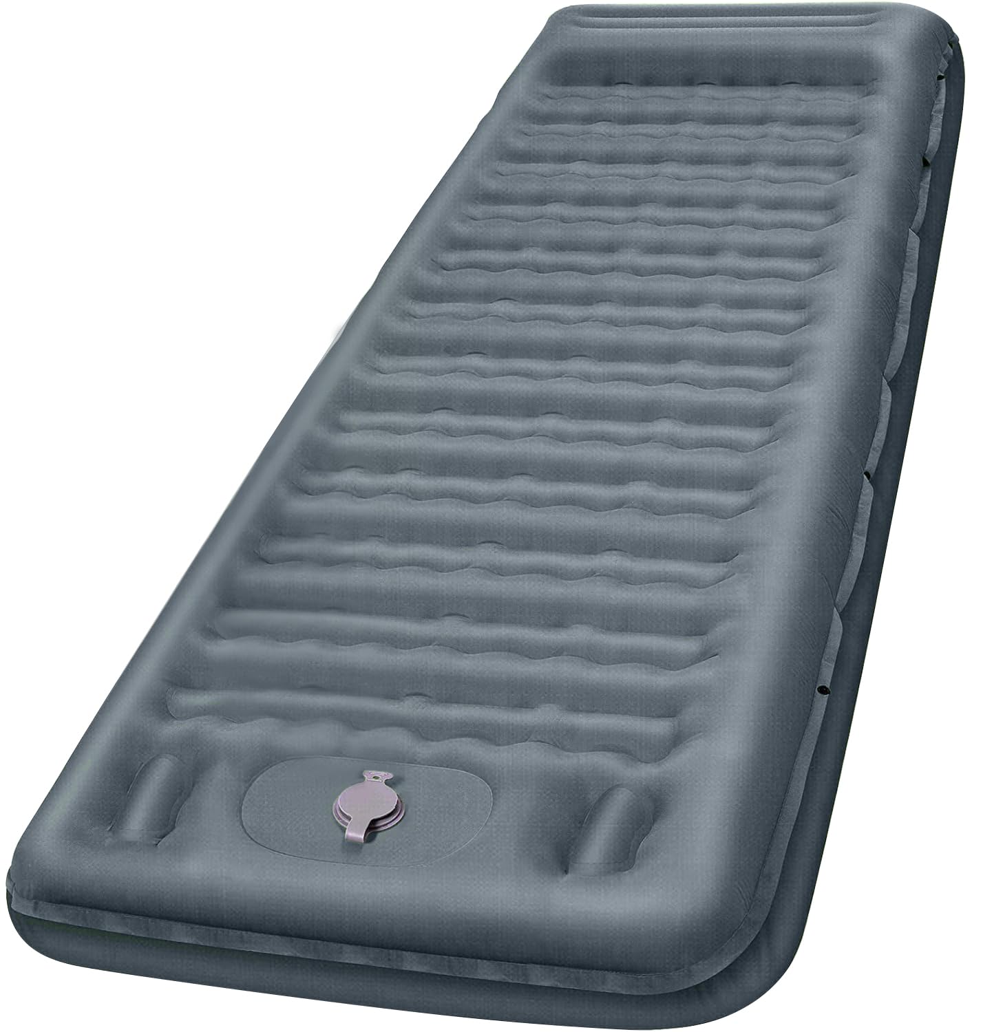 FNARMW Camping-Isomatte, extra dick, 12,7 cm, Campingmatte mit Kissen, integrierte Fußpumpe, aufblasbare Isomatten, kompakt für Camping, Rucksackreisen, Wandern, Reisen, Zelt (grau)