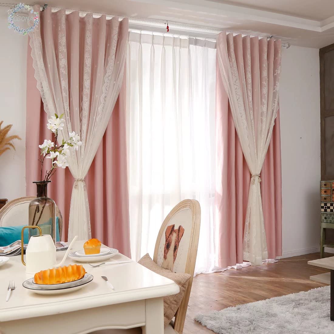 5番　姫系レース 北欧 目隠し カーテン 【2枚組】　【幅150cm】 5番 姫系レース 北欧 目隠し カーテン 【2枚組】 【幅150cm】 3）5番