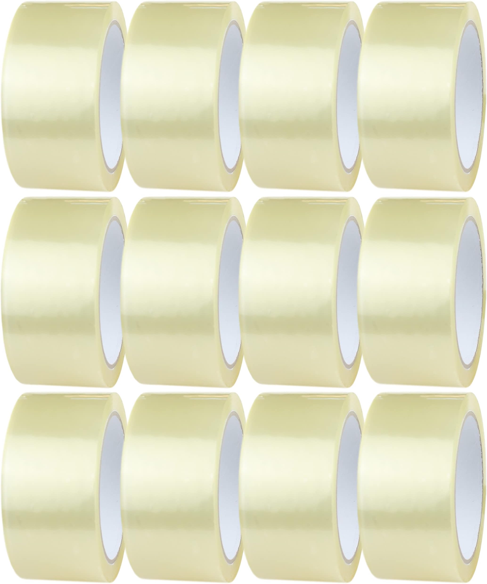 Clear Tape 12 Rolls of 48mm x 66m Rolls | Adhesive Clear Packaging Tape for Packing Parcels, Boxes, Cartons, Postage, Moving House | Transparent