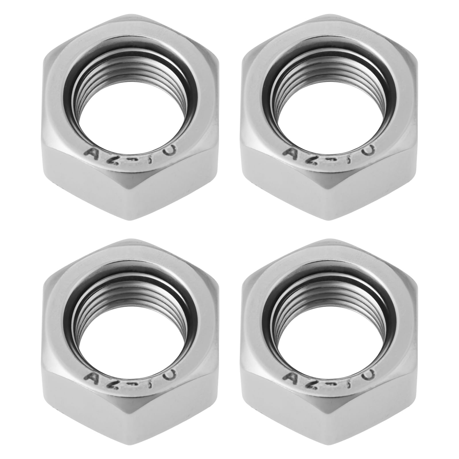 YINETTECH 4PCS M12 x 1.25 Stainless Steel Full Nuts Left Hand Thread Compatible with Machinery and Equipment Connections