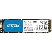 Crucial P2 CT1000P2SSD8 1 TB Internal SSD, Up to 2400 MB/s (3D NAND, NVMe, PCIe, M.2), Black, Opens in a new tab