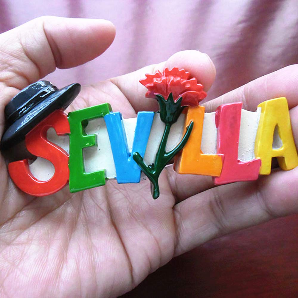 Siviglia Spagna 3D Giralda Magnete da Frigorifero Collezione di Souvenir in Resina, Magnete di Siviglia Regalo Magnetico Decorazione della Cucina di casa