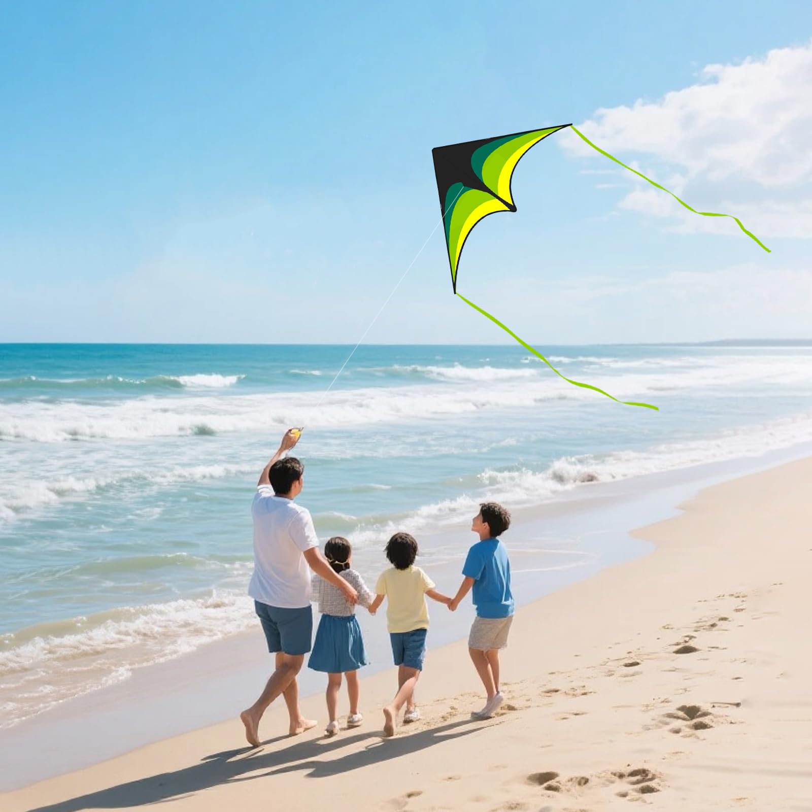 Mint's Colorful Life Paquete de 3 cometas para niños y adultos, juego de cometas de pulpo delta mariposa fácil de volar para principiantes, cometas de playa grandes para juegos y actividades