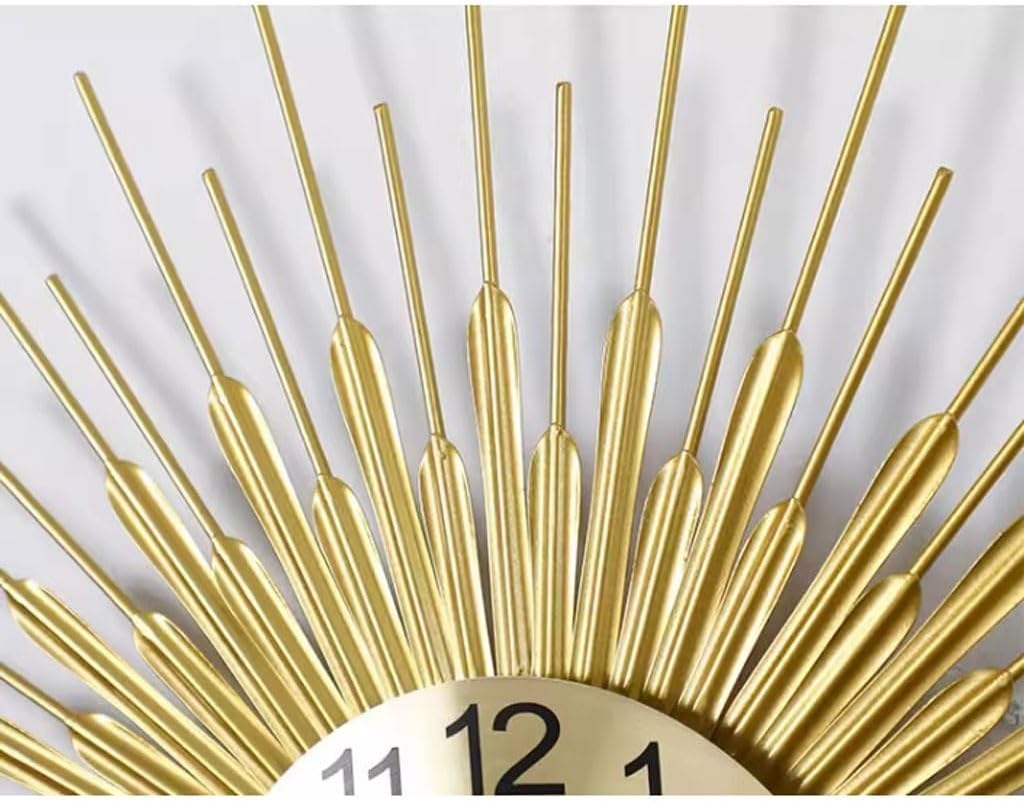 Wall Clock Metal Light Luxury Living Room Wall Clock Personality Atmosphere Home Clock Art Decoration Wall Clock Clock for Wall(Small)