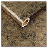 CRE8TIVE Antique Gold Wallpaper Textured Metallic Peel and Stick Wallpaper Removable Gold Contact Paper for Accent Walls Waterproof Vinyl Gold Wall Paper for Kitchen Bathroom Cabinets Shelves 12'x80'
