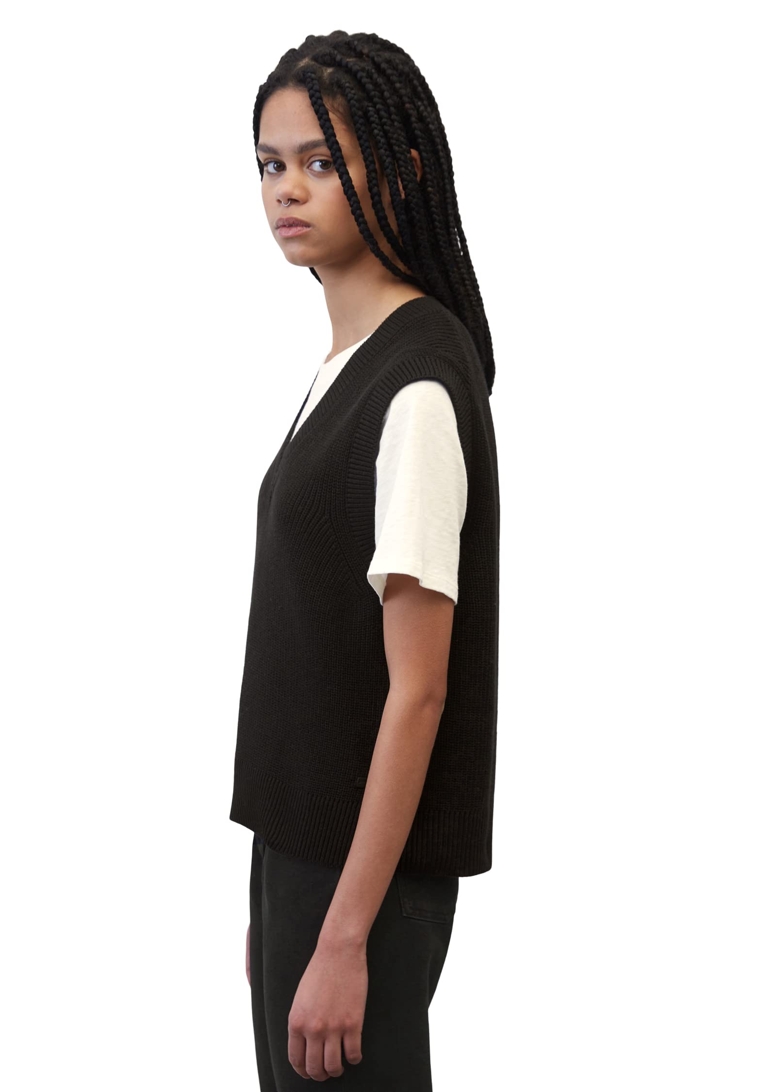 Marc O'Polo Denim Damen Pullunder aus Bio-Baumwolle ärmellos