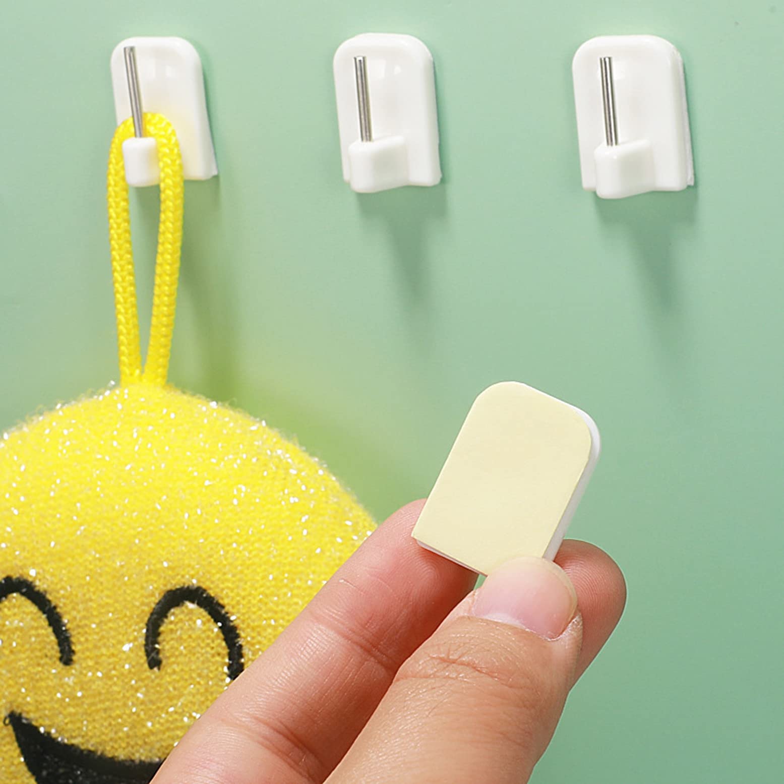 20 Ganci Autoadesivi Per Tende E Porta – Piccoli, Bianchi, In Plastica, Per Bagno, Cucina E Camera Da Letto - 6