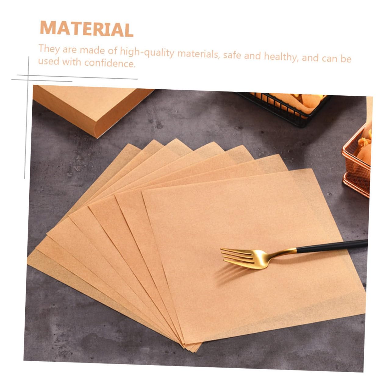 Carta Assorbente per Fritti Color Cachi in Carta Kraft 500 Fogli