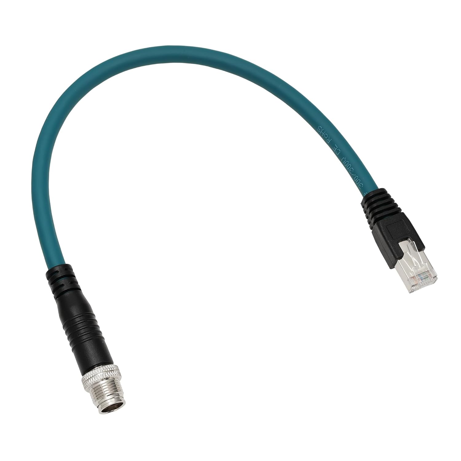 Eonvic Cat 7e Ethernet Shielded Cable M12 X-Type 8 Position to RJ45 Waterproof Industrial Network High Flex Cable for Cognex Camera 30cm