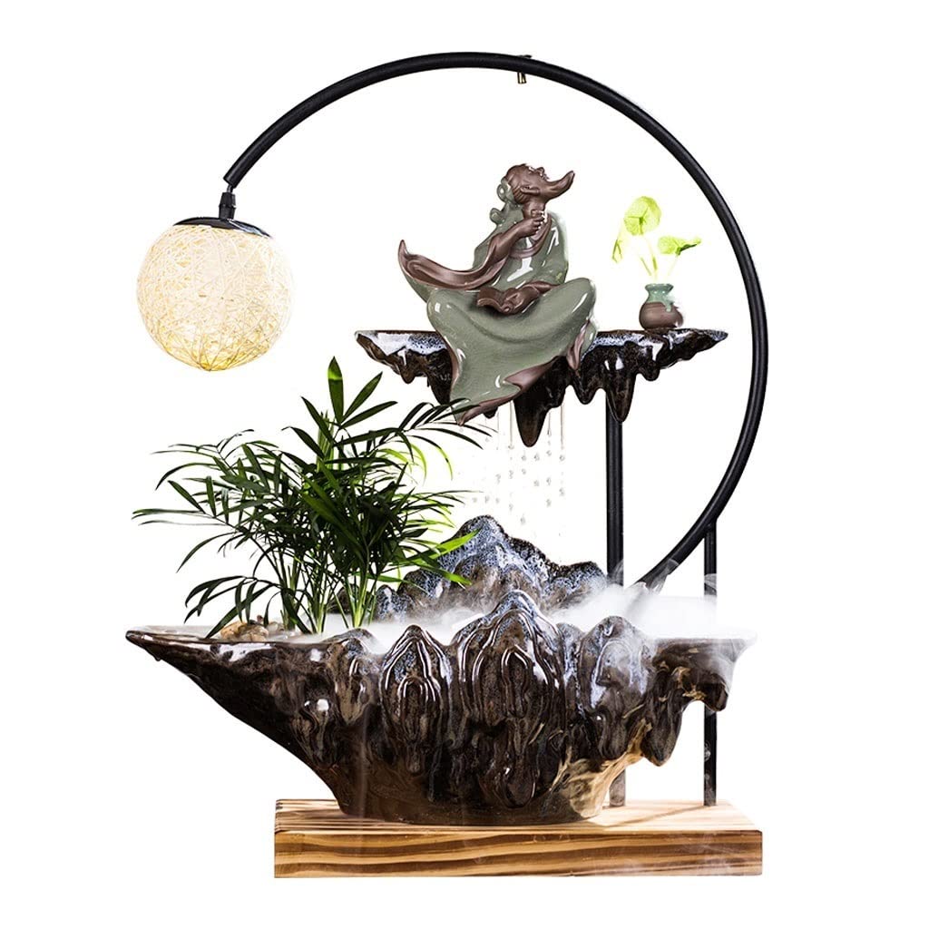 Fontaine à eau de bureau cascade intérieur zen et déco de table TUSUOD