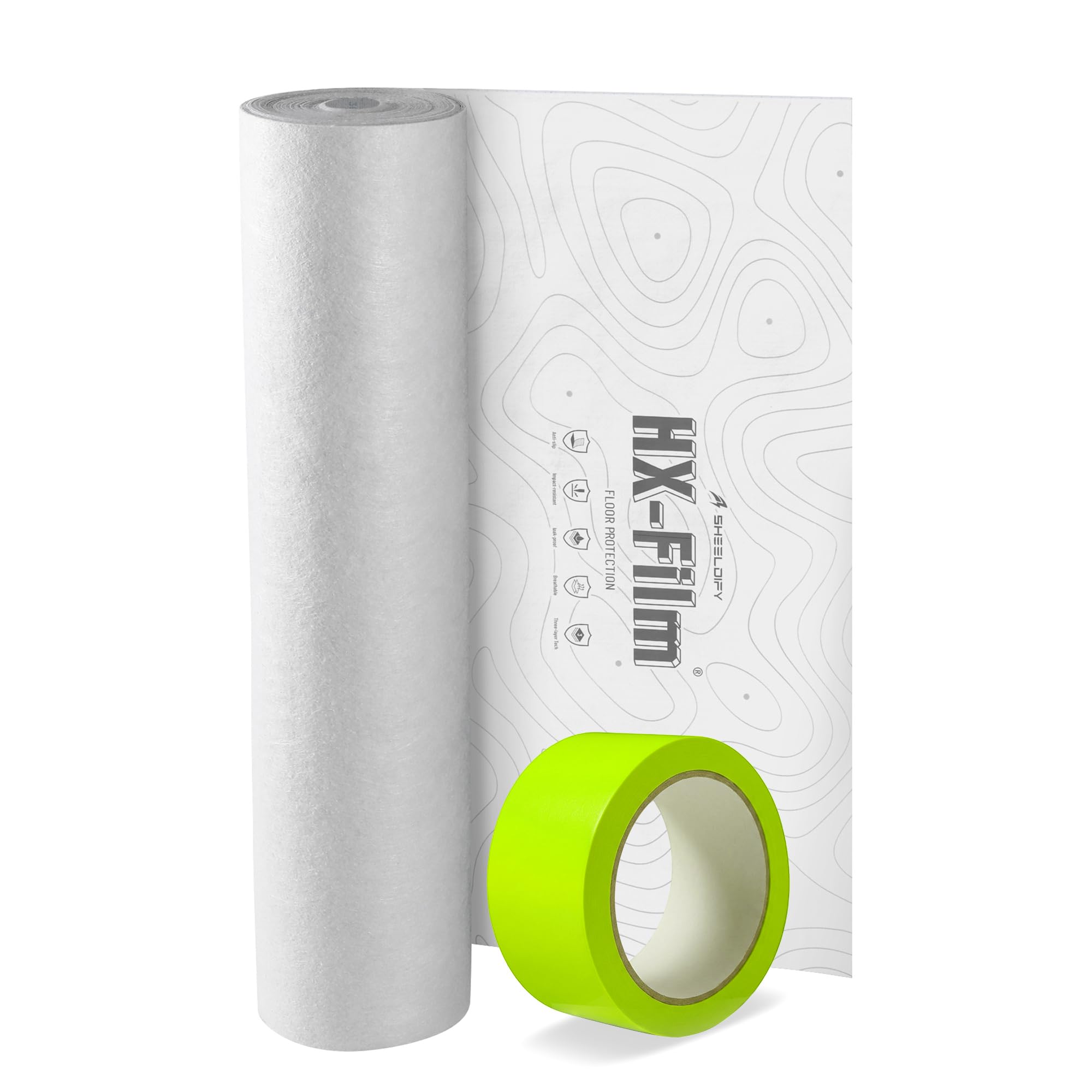 HX-Film 39" x50' Heavy-Duty Floor Protection | Construction Grade Carpet Protector | Drop Cloth Plastic Film for Hardwood Floors | Waterproof Painters