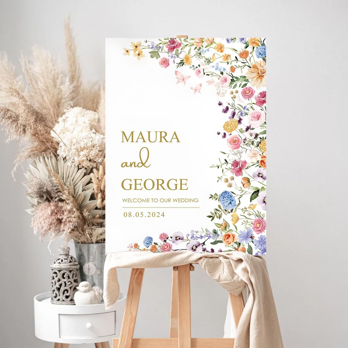 Personalized Wedding Welcome Sign, Welcome To Our Wedding Sign, Wedding Sign Eucalyptus, Wedding Greenery, Wedding Eucalyptus Centerpiece, Wedding Decorations For Ceremony