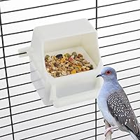 Vista 2 de 2 Pcs Small Bird Slot Feeder No Mess Cage Hanging Feeder Cup Plastic Food & Water Dispenser Bowl