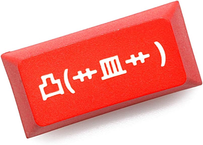 KPREPUBLIC Novelty Cherry Profile dip dye pbt keycap for Mechanical Keyboard Laser Etched emoj Kaomoji FXXK Backspace Black red Blue (Black BS FXXK x1) image 4