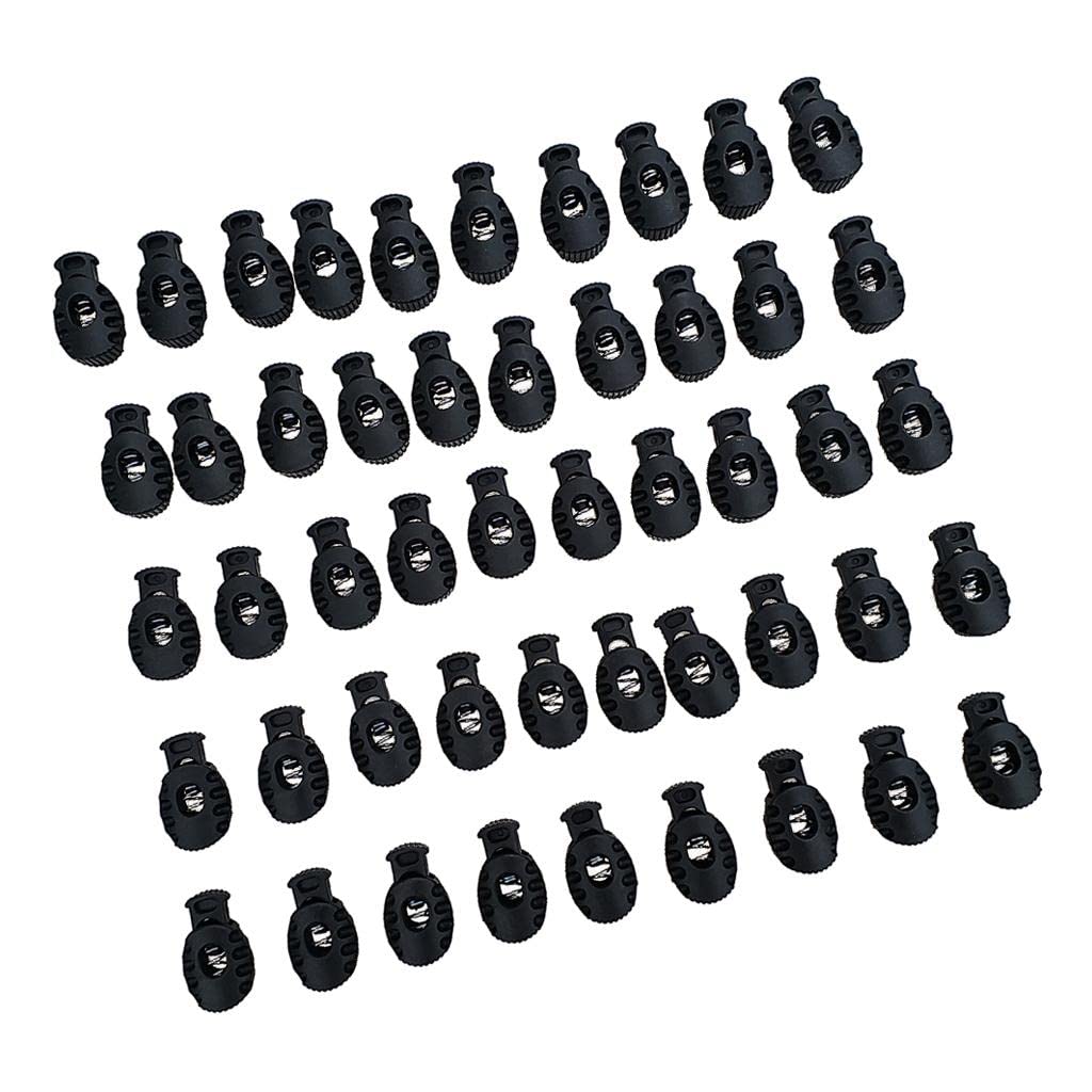 SHOVIAR 10/ 50pcs Plastic Barrel Shock End Lock Cord Toggle Stoppers 50