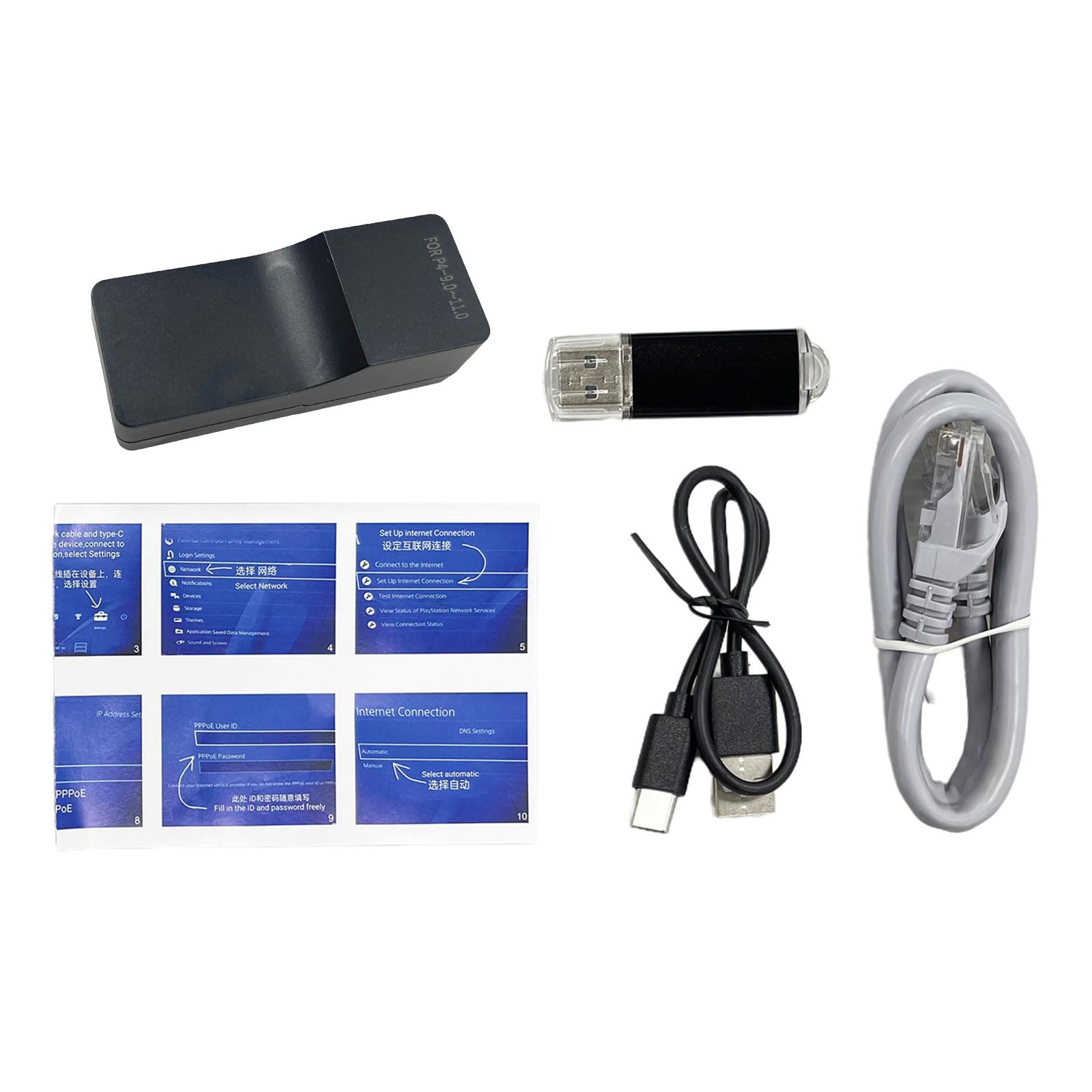 Accessori di gioco per USB 11.0 Adattatore per console di gioco facile da usare (con cavo Ethernet C) Accessori di gioco