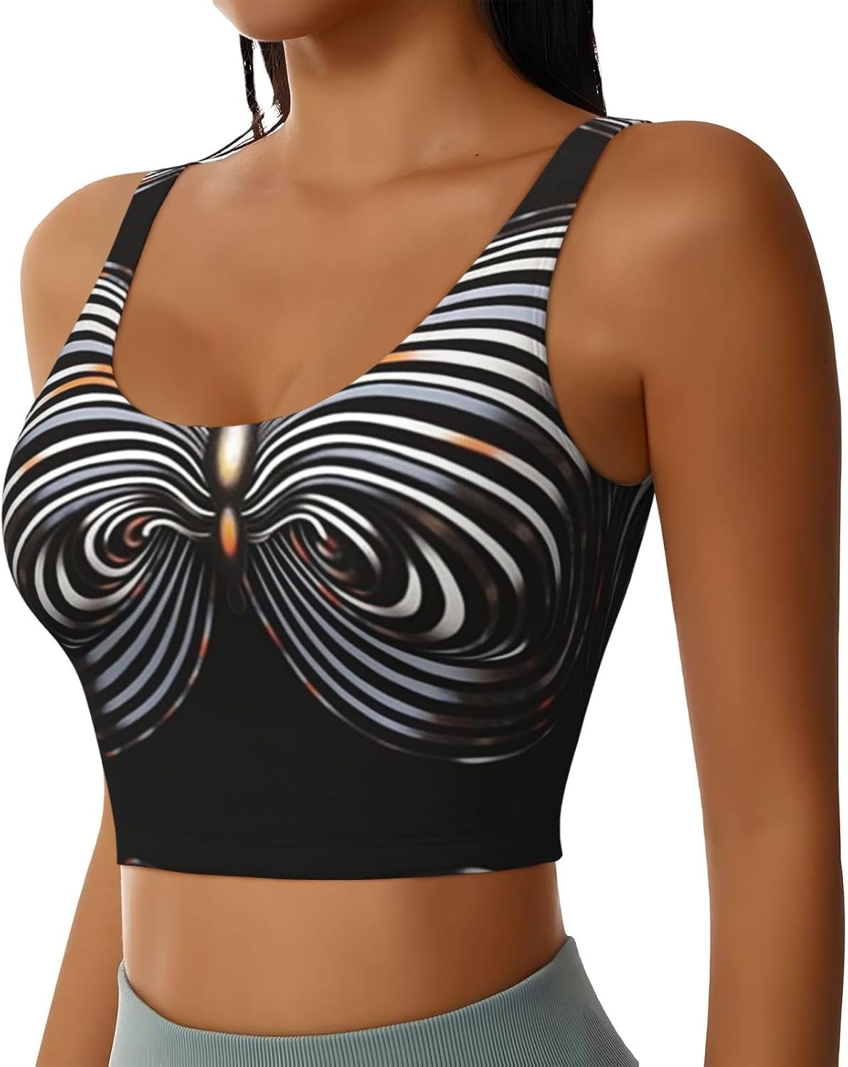 Light Painted Butterfly Women's Sports Bras - High Support Workout Tops for Women, Yoga Sports Bra, Bralettes with Support