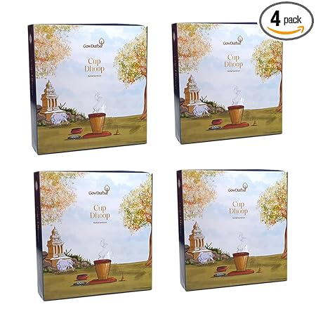 Gow Durbar Cup Dhoop Herbal Sambrani Cups Set of 4 Pack (4 x 10 = 40 Cups)