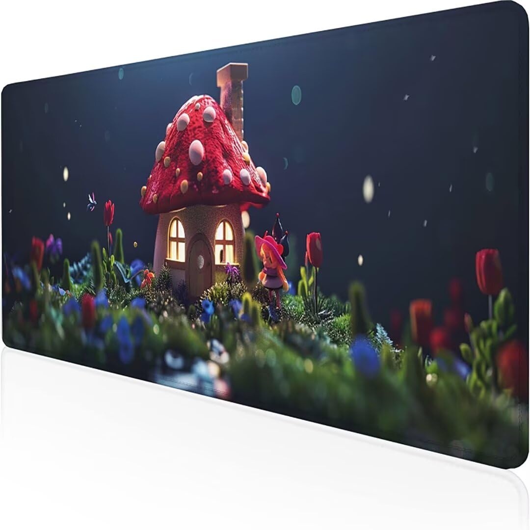 Excel Shortcut-Tasten-Mauspad - erweitertes großes 1200 x 600mm XL-Spickzettel-Gaming-Mauspad | PC-Büro-Tabellenkalkulation-Tastaturmatte | rutschfeste genähte Kante Blume HüTte