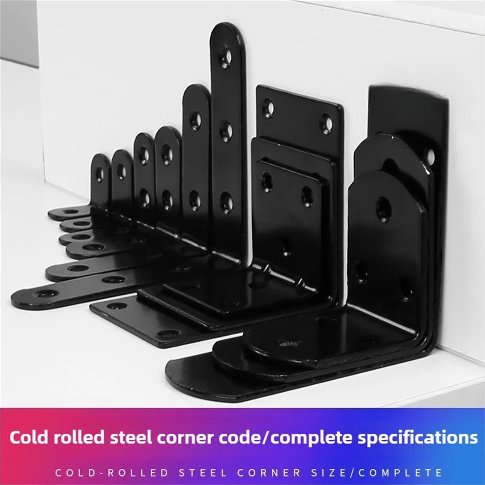 Staffe Angolari 2/4 pezzi di mobili neri spessi codice angolo armadio tavolo e sedia fissi ad retto(90X90X20mm 4pcs)