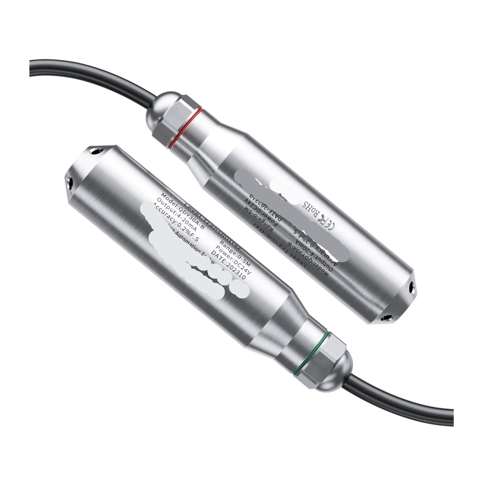 Hydrostatyczny czujnik poziomu napełnienia z wyjściem 4-20 mA, DC 12-36 V, przetwornik do zbiorników na wodę i cieczy (zakres 10 m, kabel 10 m)
