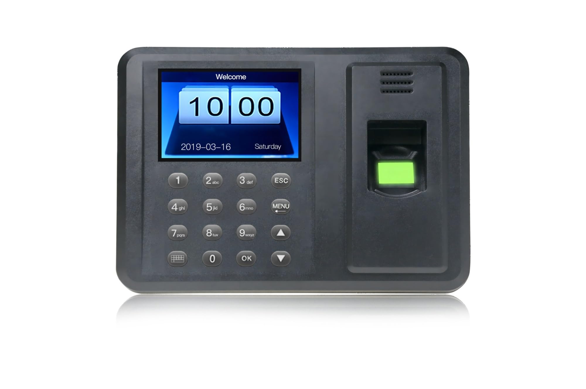 Máquina de Asistencia A8, contraseña + Huella Digital, Pantalla a Color de 2,8 Pulgadas, Reloj de Tiempo de Empleado for pequeñas Empresas y oficinas Gestión multidepartamental