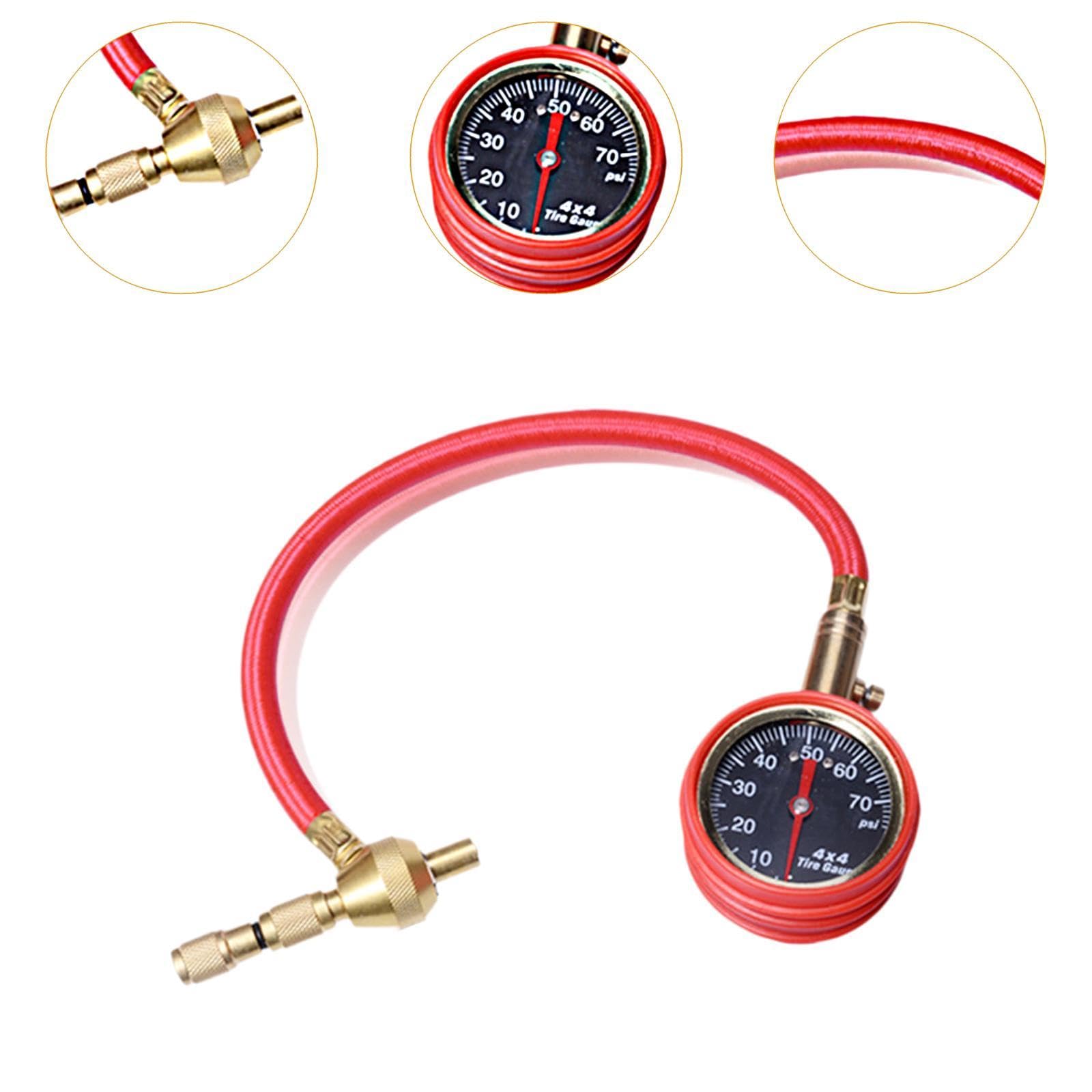 Desinflador de Neumáticos 4x4, Manómetro de Presión de Neumáticos de 0 a 70 PSI para Camiones, Motocicletas Y UTV.