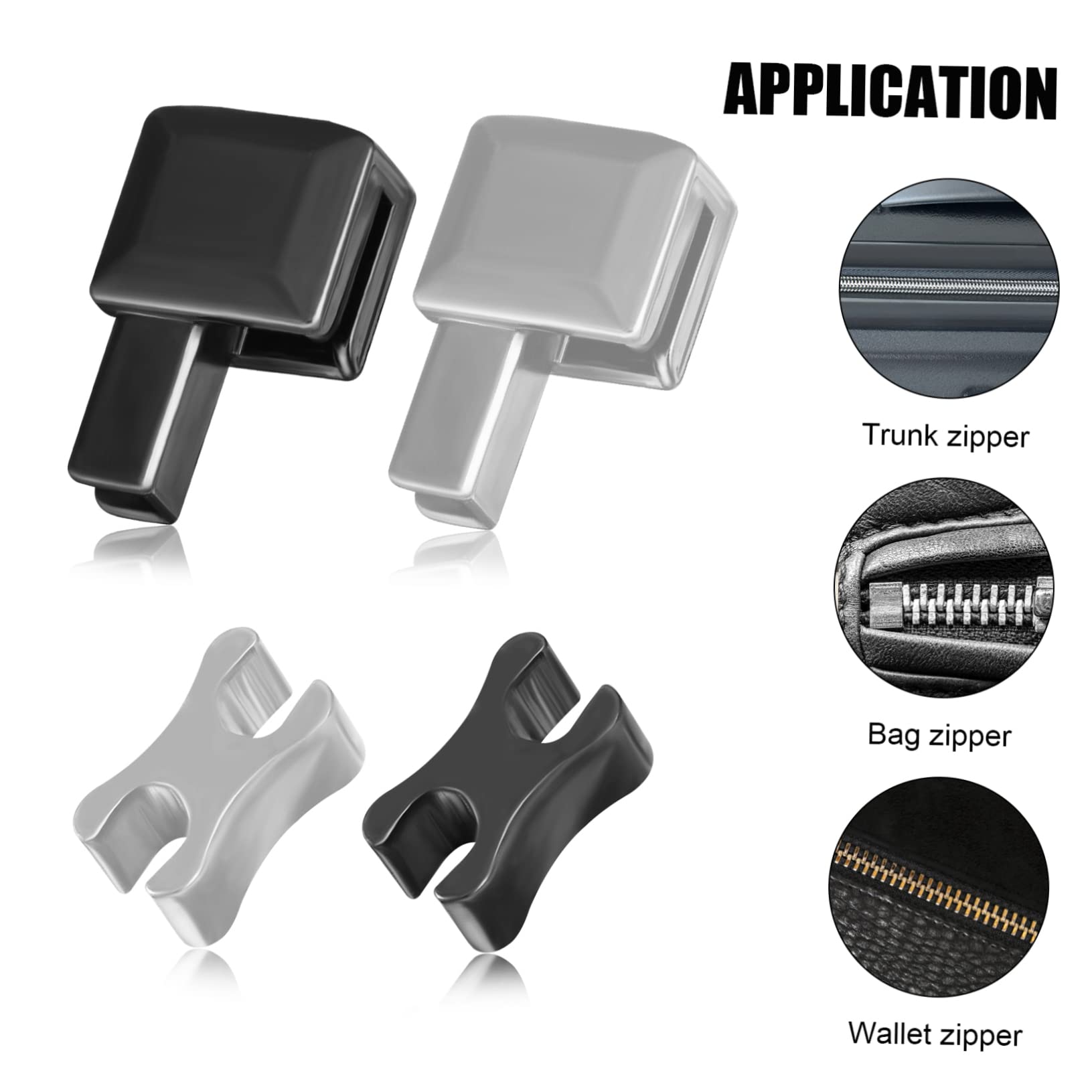 SEWACC 5piezas Kit De Reparación De Cremalleras Accesorios Para Reparar Ropa Chaquetas Jeans Maletas y Mochilas Incluye Paradas y Deslizadores De Metal Fácil Instalación