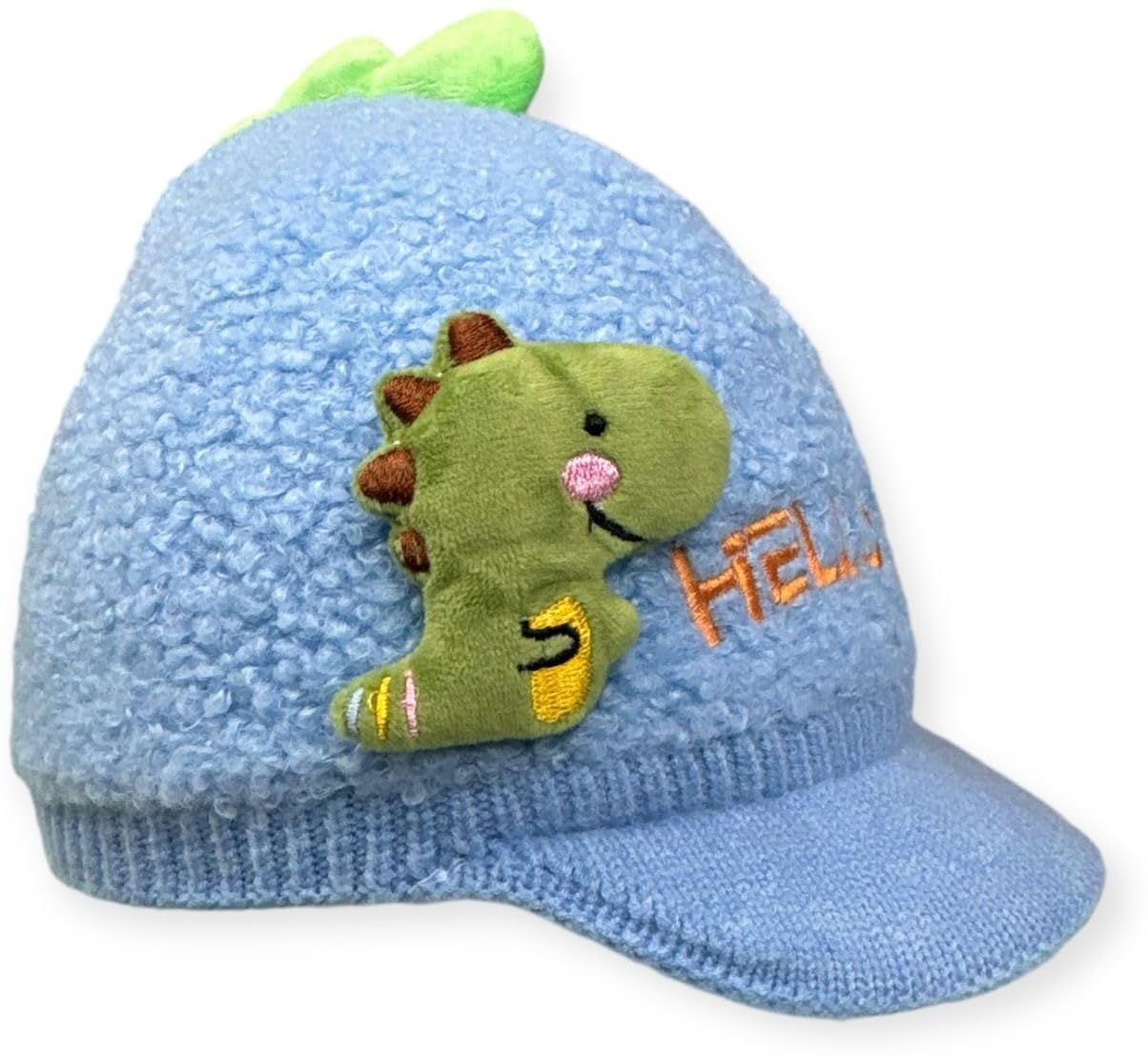 Woolen Cap for Kids Animal Theme Cute Dino Cap for Boys and Girls Adorable Dinosaur Theme Sun Protection Baby Cap